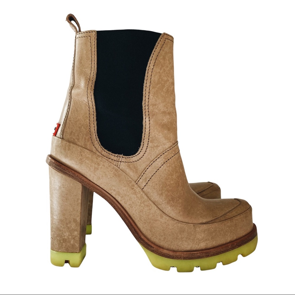 Hunter Original Yellow High Heel Chelsea Boots